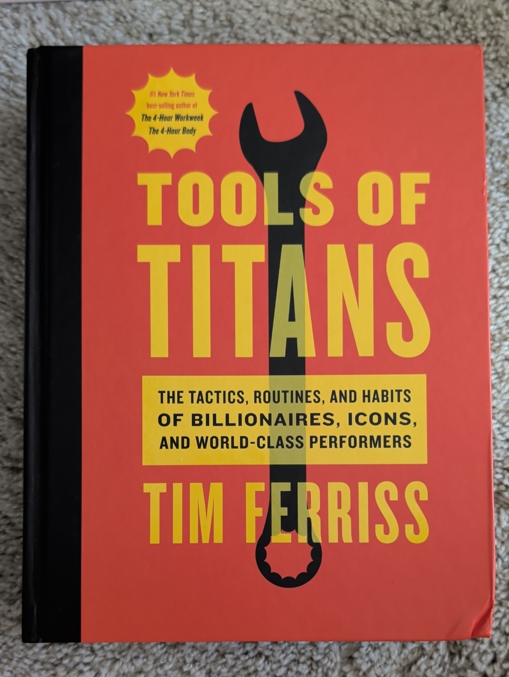 Tools of Titans by Tim Ferriss - Red & Yellow Hardcover